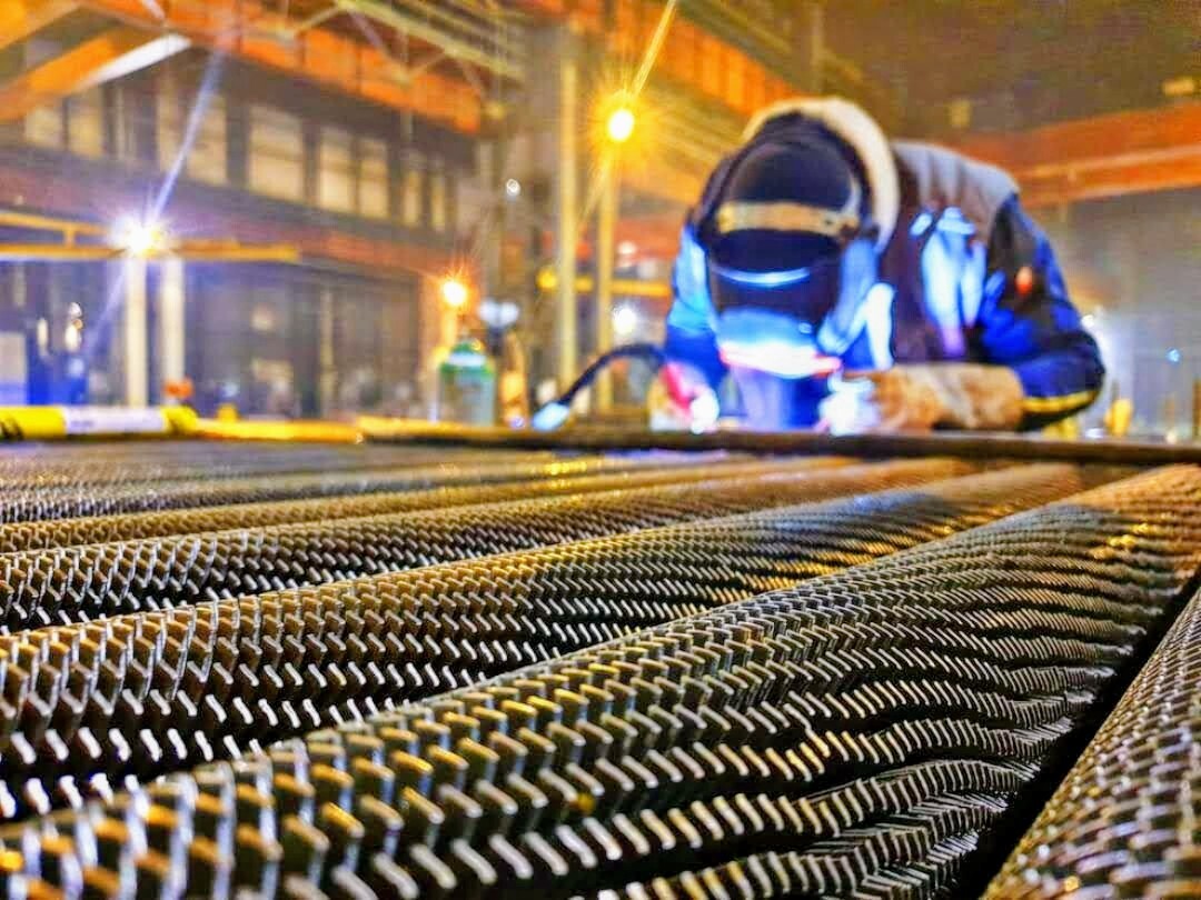 Industrial welding work in a workshop